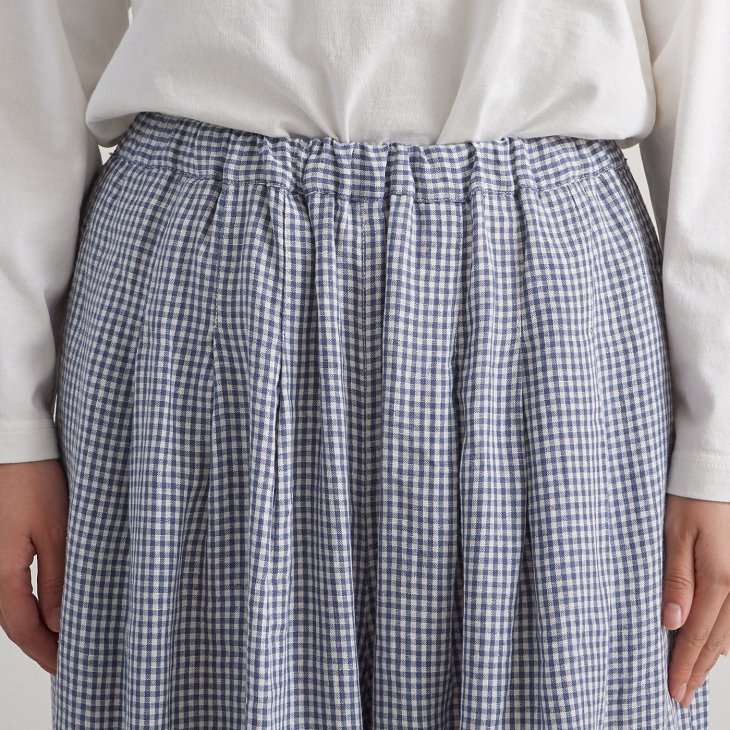 HEAVENLY (ヘブンリー) | Linen Gaucho Pants (gingham gray) | ボトムス お洒落