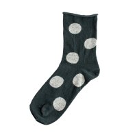 Homie (ۥߡ) | Cotton Linen Dot Socks (dark green) |  å İ ޯξʲ