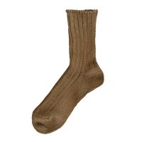 Homie (ۥߡ) | French Linen Rib Socks (khaki brown) |  å İ ޯξʲ