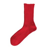 Homie (ۥߡ) | French Linen Rib Socks (red) |  å İ ޯξʲ