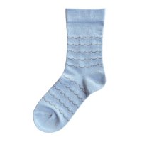 Homie (ۥߡ) | Cotton Linen Wave Socks (light blue) |  å İ ޯξʲ