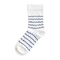 Homie (ۥߡ) | Cotton Linen Wave Socks (off navy) |  å İ ޯξʲ