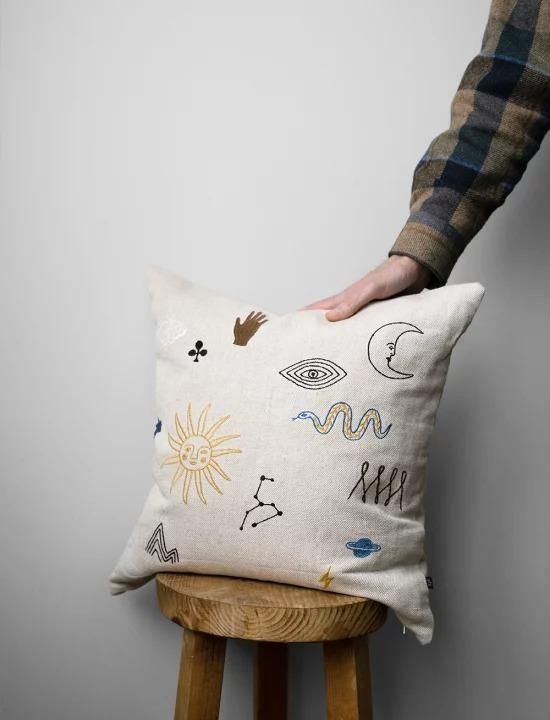 FINE LITTLE DAY | SYMBOL EMBROIDERED CUSHION COVER (no.1695