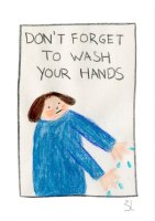 BLANCA GOMEZ | DON'T FORGET TO WASH YOUR HANDS | A4 アートプリント/ポスター 北欧 スペイン イラスト ブランカゴメスの商品画像
