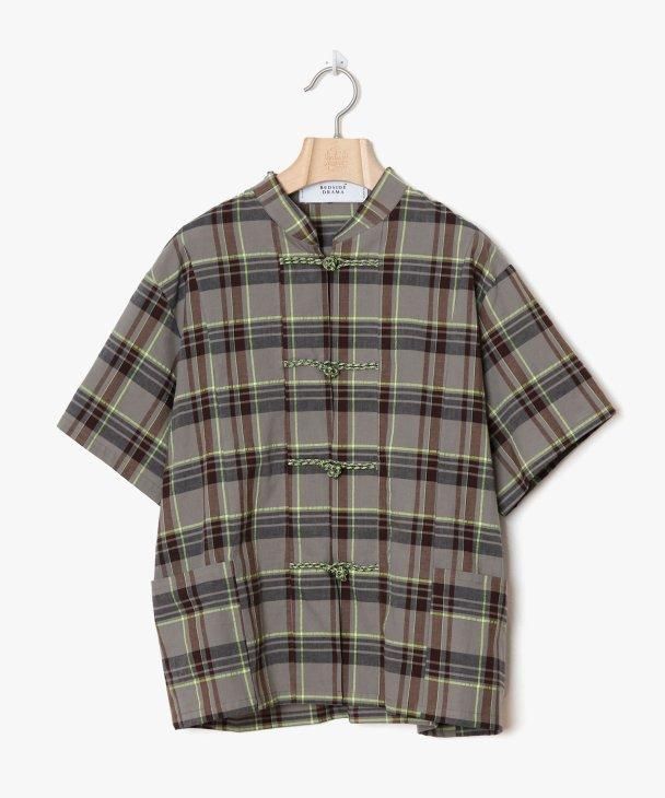 bedsidedrama (ベッドサイドドラマ) | Checked China shirt (gray 