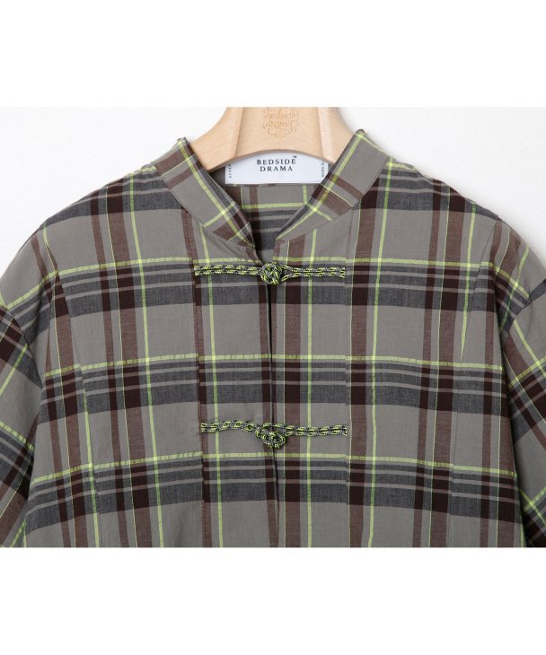 bedsidedrama (ベッドサイドドラマ) | Checked China shirt (gray 