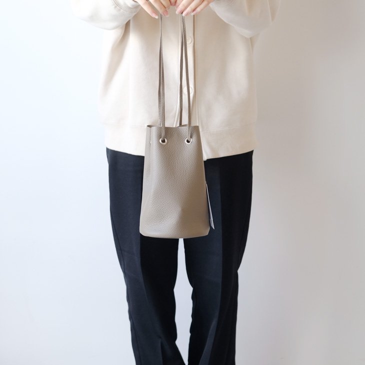 blancle (ブランクレ) | S.LEATHER TUBE DRAWSTRING (taupe