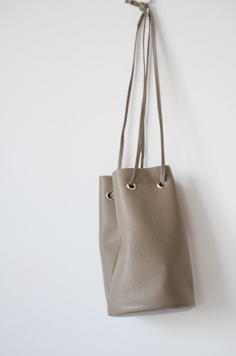 blancle (ブランクレ) | S.LEATHER TUBE DRAWSTRING (taupe