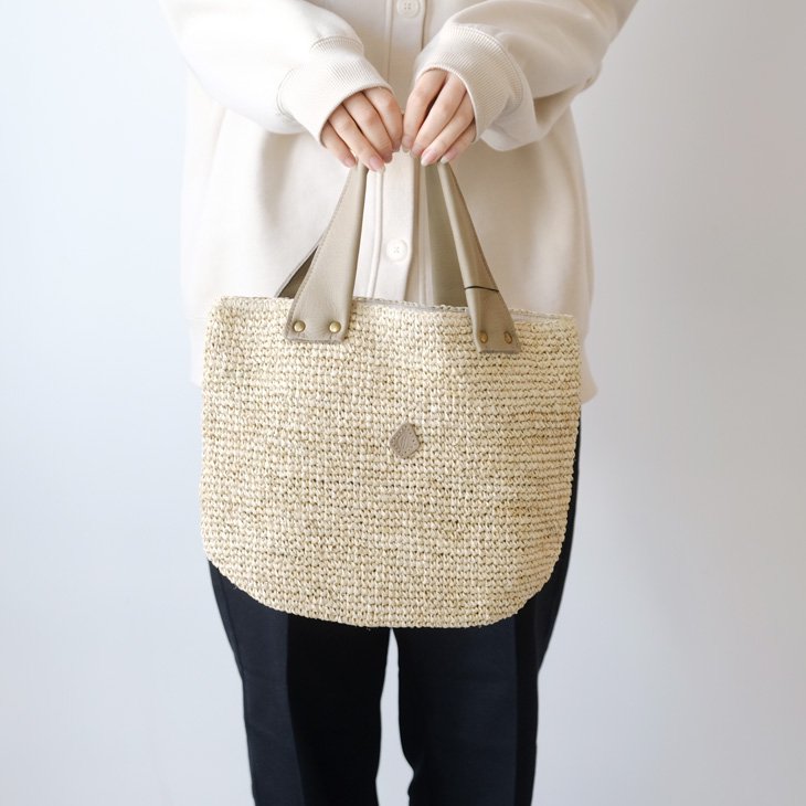 CLEDRAN (クレドラン) | WIDE HANDLE BASKET (natural×gray) | 送料