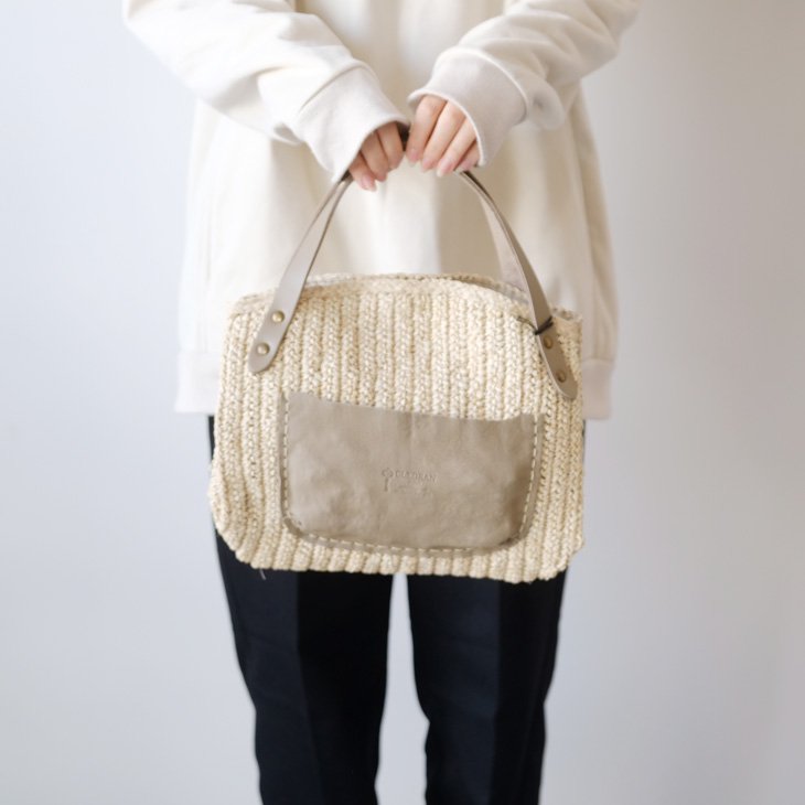 CLEDRAN (クレドラン) | SOFT POCKET BASKET (natural×gray) | トートバッグ 鞄