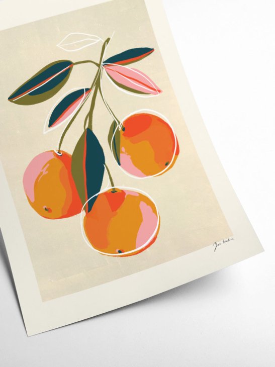 ZOE | Oranges | A3 アートプリント/ポスター | 北欧 シンプル アート インテリア おしゃれ