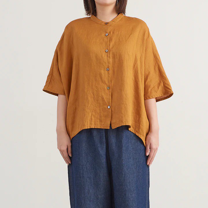 HEAVENLY (ヘブンリー) | LINEN STANDCOLLAR DOLMAN SHIR (camel