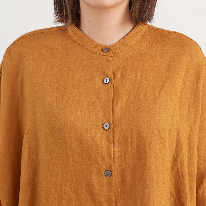 HEAVENLY (ヘブンリー) | LINEN STANDCOLLAR DOLMAN SHIR (camel