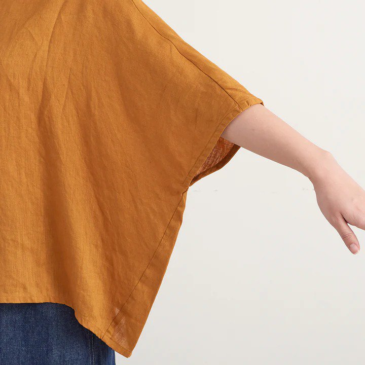 HEAVENLY (ヘブンリー) | LINEN STANDCOLLAR DOLMAN SHIR (camel