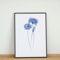 COLOR WATERCOLOR | Blue Poppy #1 | A3 アートプリント/ポスター 北欧 シンプル おしゃれの商品画像