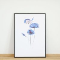 COLOR WATERCOLOR | Blue Poppy #2 | A3 アートプリント/ポスター 北欧 シンプル おしゃれの商品画像