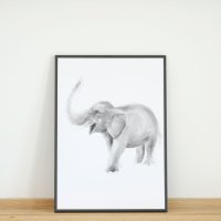 COLOR WATERCOLOR | Elephant | A3 アートプリント/ポスター 北欧 シンプル おしゃれの商品画像