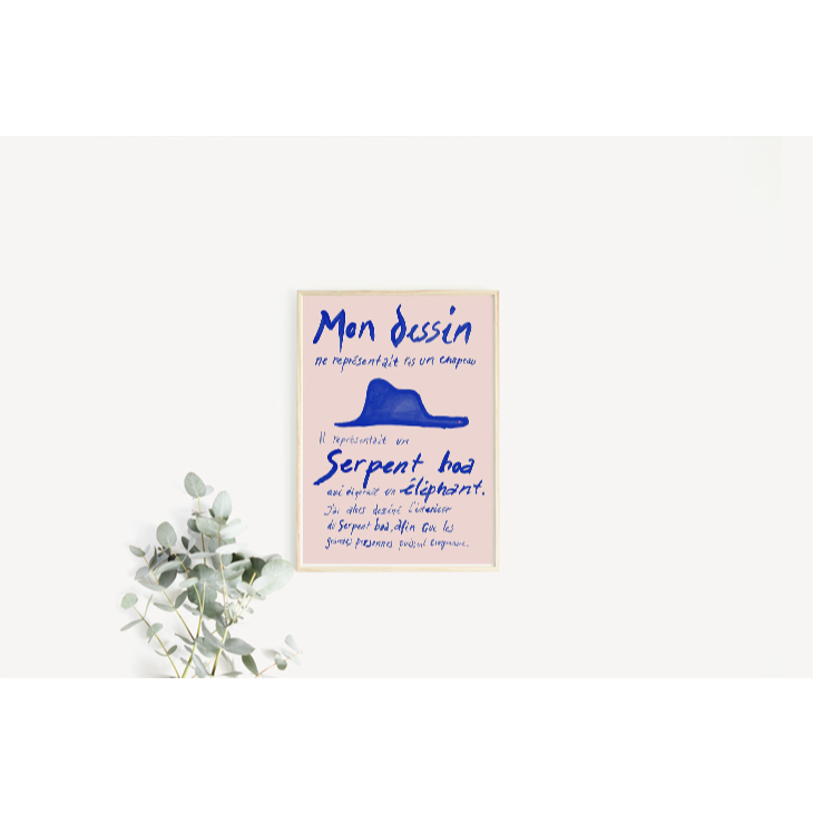 Sissan Richardt | Le Petit Prince (bleu) | 50x70cm アートプリント/ポスター | 星の王子さま 北欧  シンプル アート インテリア おしゃれ