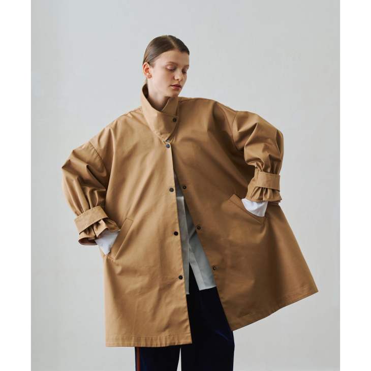 WHYTO. (ホワイト) | TENT LINE COAT (beige) | 送料無料 アウター