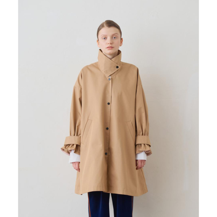 WHYTO. (ホワイト) | TENT LINE COAT (beige) | 送料無料 アウター