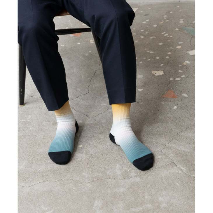 TRICOTE | GRADATION LINK SOCKS (yellow) | 靴下 ソックス トリコテ