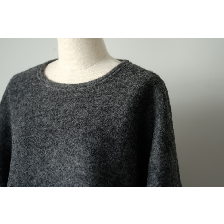 LILOU+LILY (リルアンドリリー) | U-NECK PULLOVER (charcoal) | トップス お洒落 シンプル