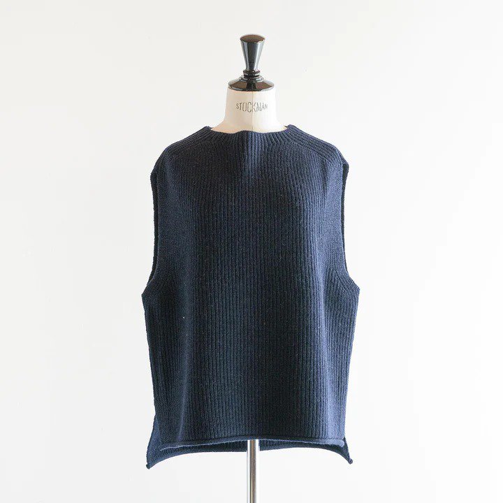 HEAVENLY (ヘブンリー) | KNIT BOTTLENECK VEST (navy) | 送料無料 トップス シンプル ベスト