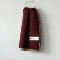 decka -clothing- | Knitted Scarf | Bicolor (red×ecru) 45x180cm | デカ ニットスカーフ マフラー バイカラーの商品画像