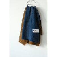 decka -clothing- | Knitted Scarf | Bicolor (blue×brown) 45x180cm | デカ ニットスカーフ マフラー バイカラーの商品画像