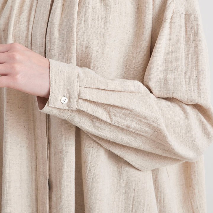 HEAVENLY (ヘブンリー) | COTTON LINEN BANDCOLLAR SHIRT (natural