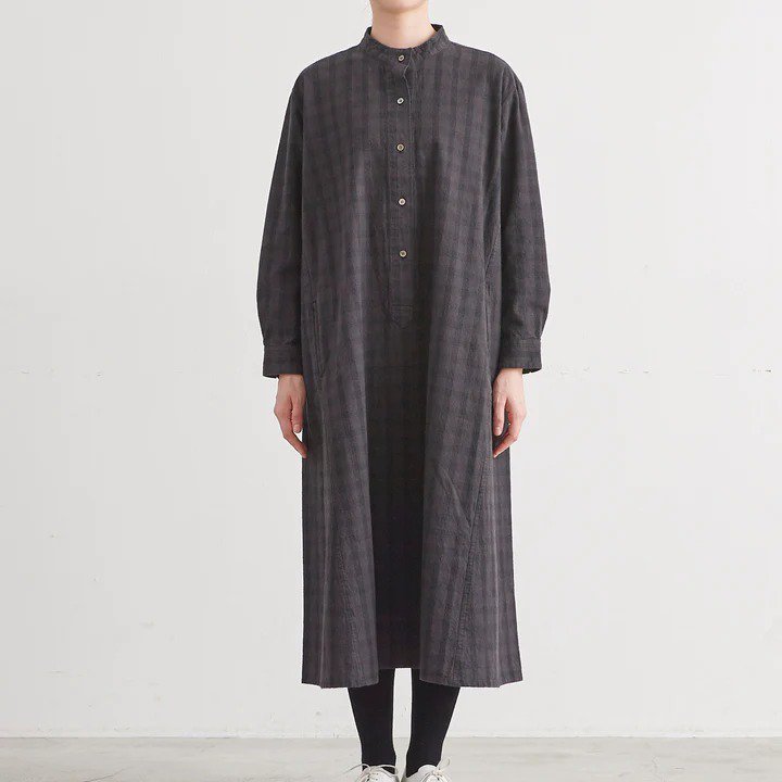 HEAVENLY (ヘブンリー) | COTTON LINEN CHECK ONEPIECE (grid check