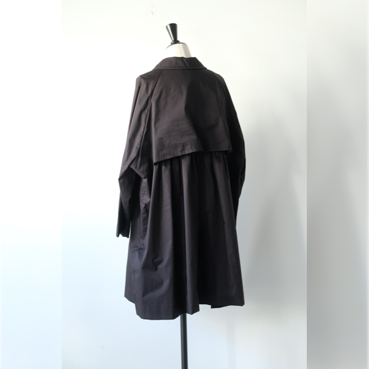 タグ付 24ss utilite　オーガニックコットン　ステンカラーハーフコート utilite｜オーガニックコットンツイル ストレッチ ステンカラー