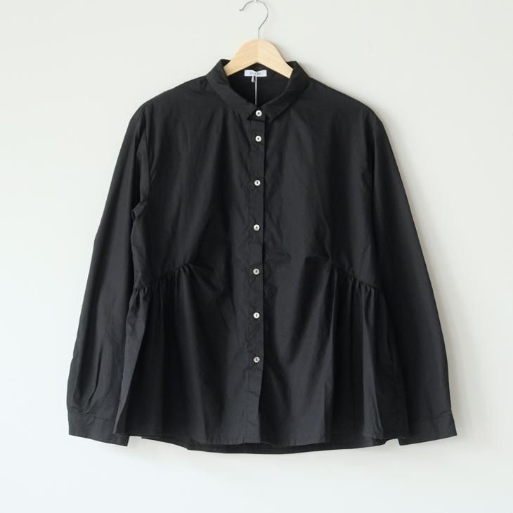 LUEUF (ルフ) | サイドギャザーシャツ (black) | トップス