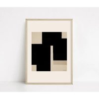 CARO CARO PRINTS | Black Abstract Art Print (ABST-27) | アートプリント/アートポスター (50x70cm) 北欧 アブストラクトの商品画像