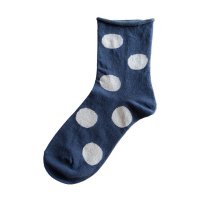 Homie (ホミー) | Cotton Linen Dot Socks (blue) | 靴下 ソックス 可愛い お洒落の商品画像