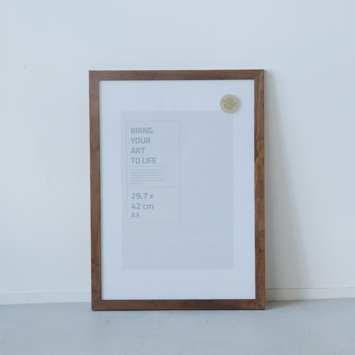 A3】LIGHT WOOD FRAME (walnut style) | ライトウッドフレーム