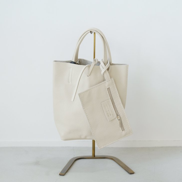 MARLON FIRENZE (マーロンフィレンツェ) | 2way Mini Tote Bag With Pouch (light beige) |  トートバッグ ショルダーバッグ 2way お洒落