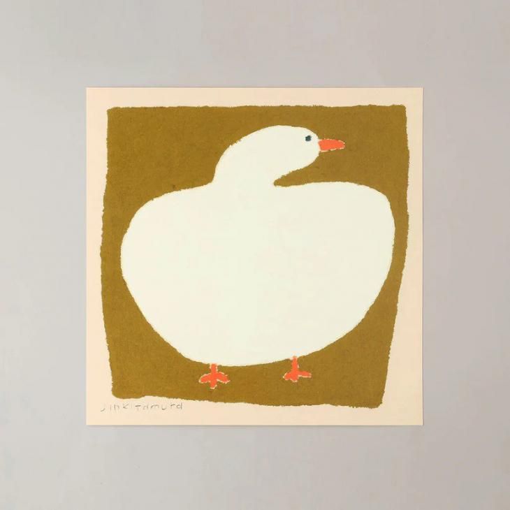 a good view | 秋 (あき) | 30x30cm 北欧 アートポスター あひる