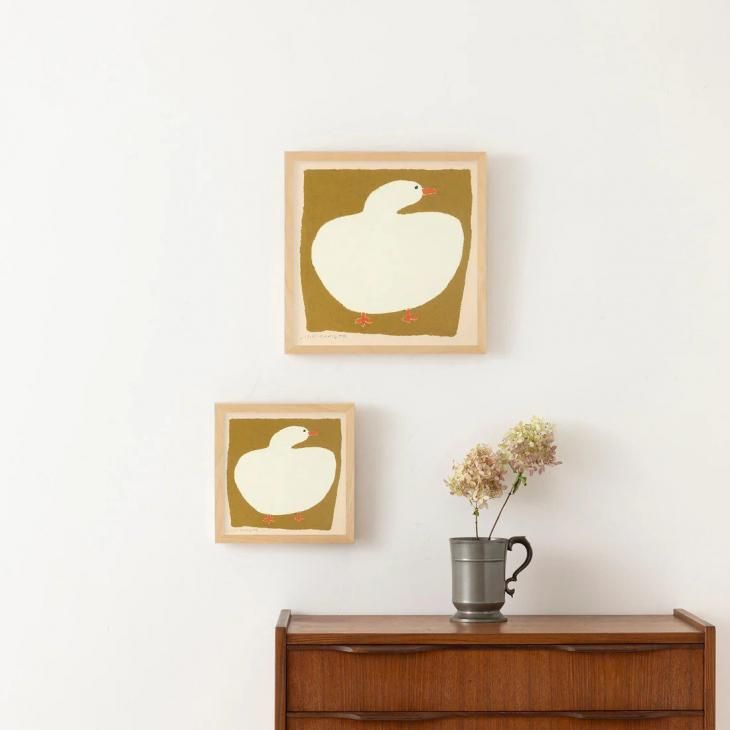 a good view | 秋 (あき) | 30x30cm 北欧 アートポスター あひる