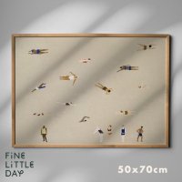 FINE LITTLE DAY | SWIMMERS POSTER, SAND | ȥץ/ȥݥ (50x70cm) եȥǥ ̲ ƥꥢ ξʲ