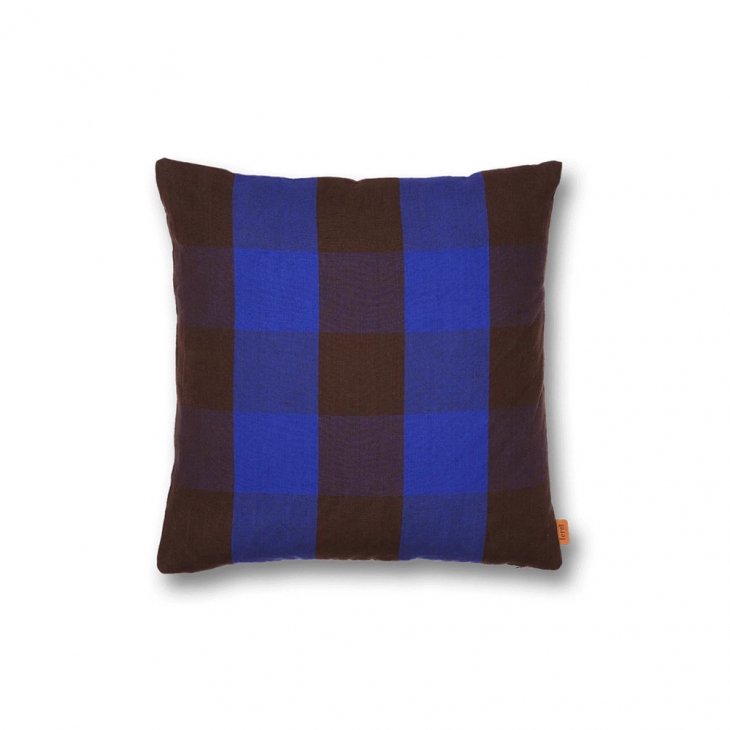 ferm LIVING (ファームリビング) | GRAND CUSHION check (chocolate x bright blue /  rose x rust) | クッション 北欧 インテリア