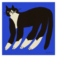 THE POSTER CLUB x Eniko Katalin Eged | Cat in Blue | 50x50cm ȥץ/ȥݥ ̲ ǥޡξʲ