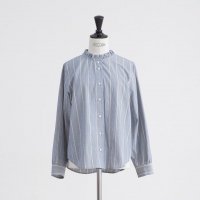 HEAVENLY (إ֥꡼) | COTTON BROAD WASHER FRILL SHIRT (blue stripe) |  ȥåץ ֥饦ξʲ