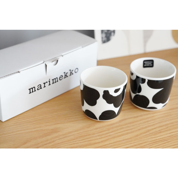 Marimekko (マリメッコ) | OIVA UNIKKO (black) マグ2個セット 200ml | カップ マグカップ 北欧 フィンランド