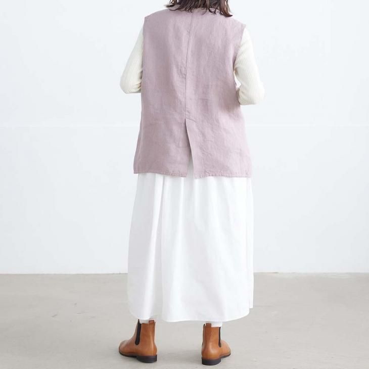新品★ TUTIE. ツチエ リネンツイル起毛 フリンジベスト TUTIE. (ツチエ) | リネンツイル起毛フリンジベスト (pink