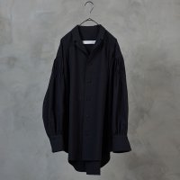 the last flower of the afternoon | ɹ / Open clllared tuck shirt (black) | ȥåץ  ޯξʲ