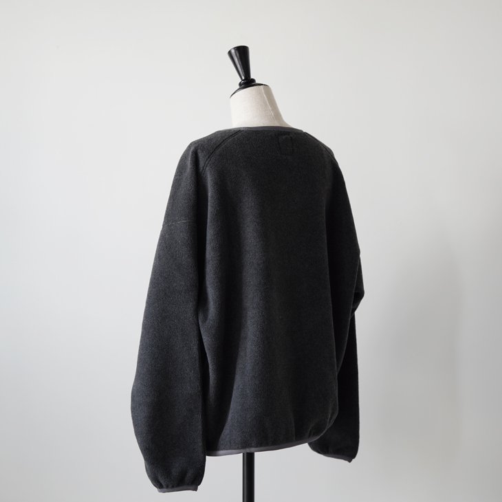 Sanca (サンカ) | MILITARY FLEECE CREW TOP (charcoal / dark blue) | トップス シンプル  お洒落