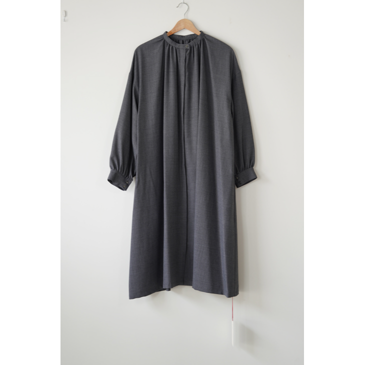 ⭐︎試作品特価⭐︎ Aライン　コート　ワンピース STAMP AND DIARY | ギャザー コートワンピース (charcoal gray