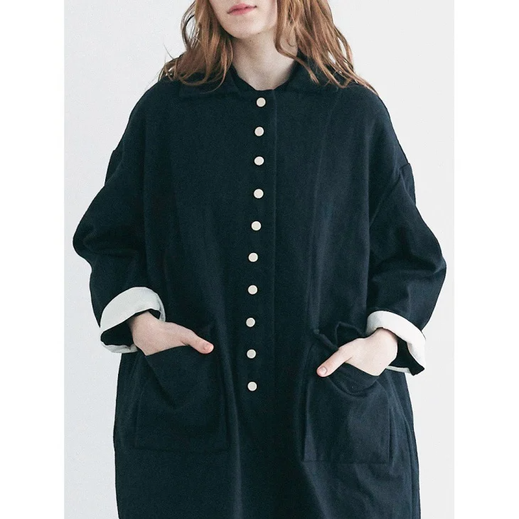 MAGALI | オーガニックコットン・ステンカラーコート (black MAGALI | オーガニックコットン・ステンカラーコート (black