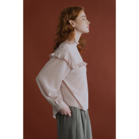 WHYTO. (ۥ磻) | frill collar blouse (pink beige) | ȥåץ ץ ޯξʲ